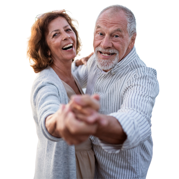 Happy Senior Couple Dancing in Woodway, WA